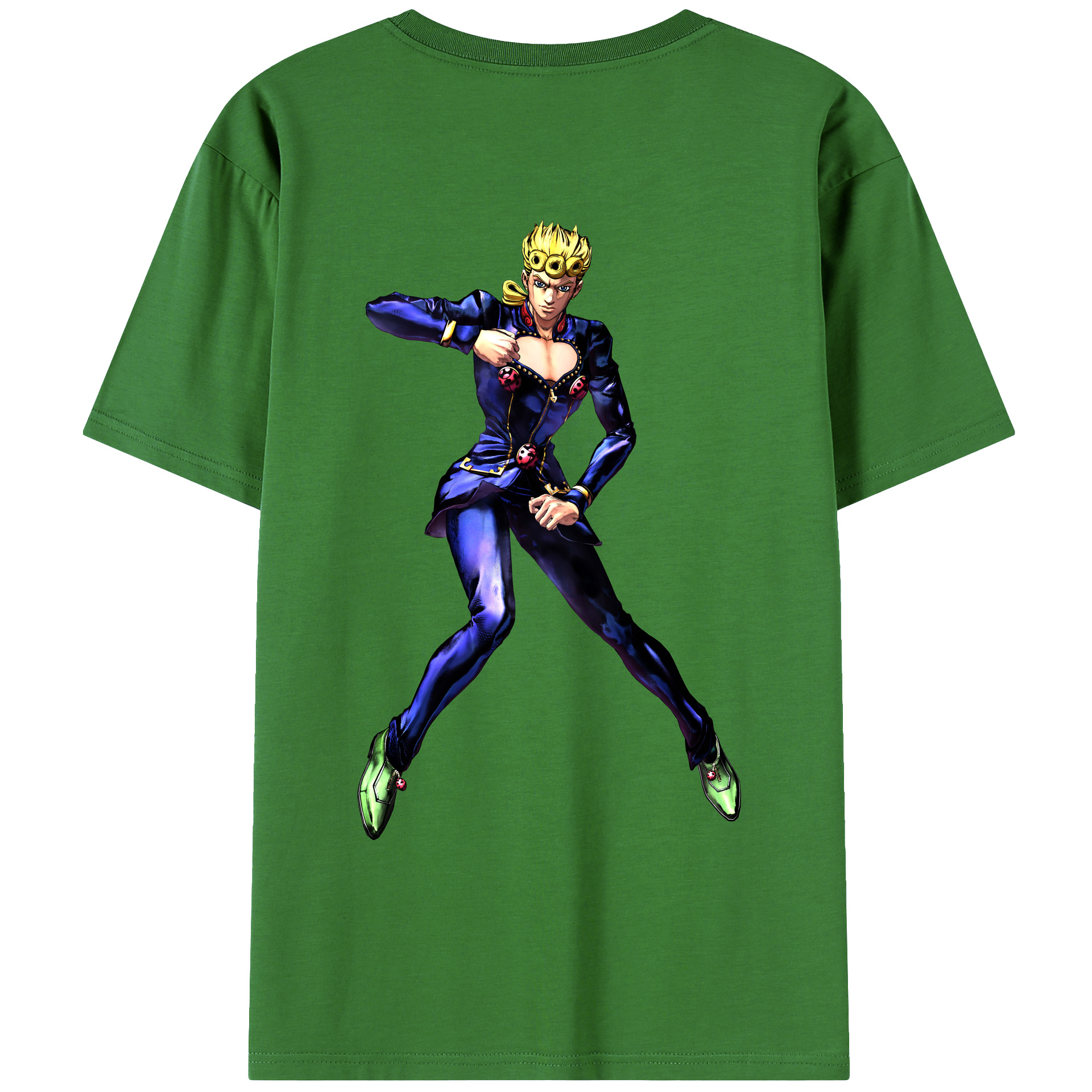 （画像用） ジョジョの奇妙な冒険 ジョルノ?ジョバァーナ JoJo's Bizarre Adventure Giorno Giovanna レディース半袖Tシャツ(バックプリント)